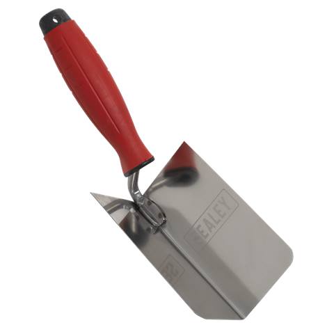 Stainless Steel Internal Corner Trowel with Rubber Handle 120 x 60mm