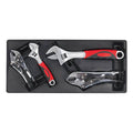 Premier Locking Pliers & Adjustable Wrench Set with Tool Tray 4pc