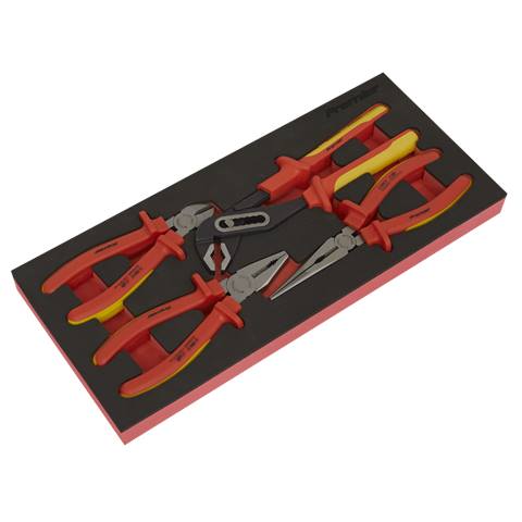Premier Insulated Pliers Set with Tool Tray 4pc - VDE Approved
