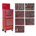 Superline PRO® Tool Chest Combination 14 Drawer with 446pc Tool Kit - Red