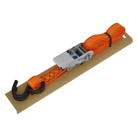 Ratchet Strap Polyester Webbing S-Hook with Corner Protector 25mm x 5m 600kg Breaking Strength