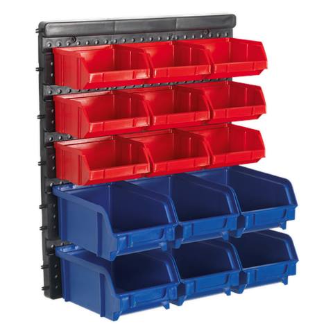 Wall Mounting Bin Storage System with 15 Bins