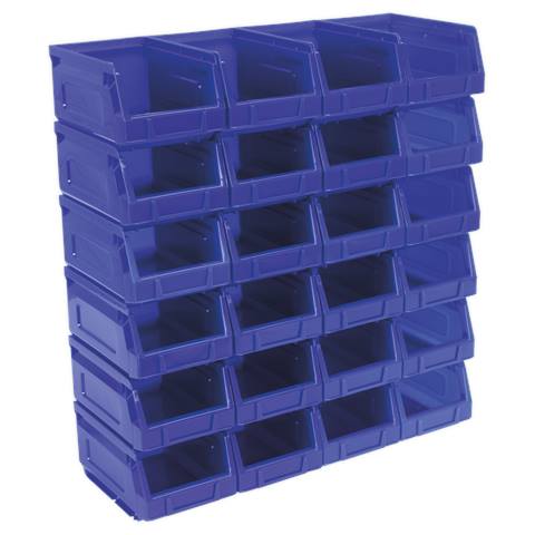 Plastic Storage Bin 105 x 165 x 85mm, Blue - Pack of 24