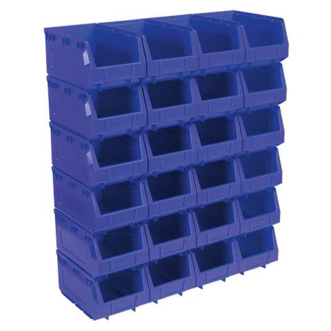 Plastic Storage Bin 150 x 240 x 130mm, Blue - Pack of 24
