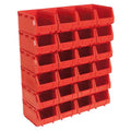 Plastic Storage Bin 150 x 240 x 130mm, Red - Pack of 24