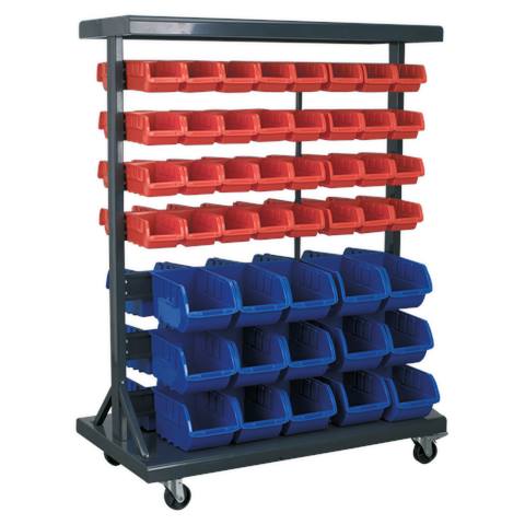 Mobile Bin Storage System with 94 Bins