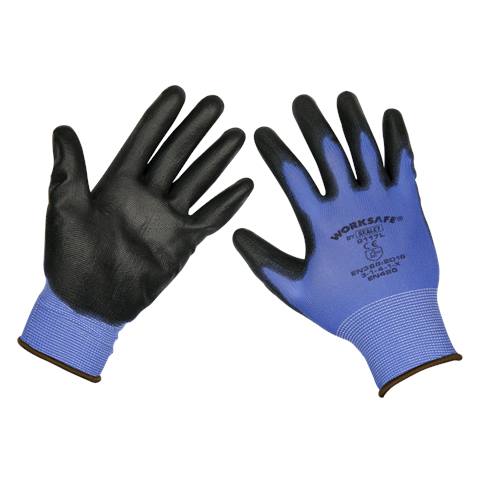 Worksafe® Lightweight Precision Grip Gloves, Large - Pack of 6 Pairs