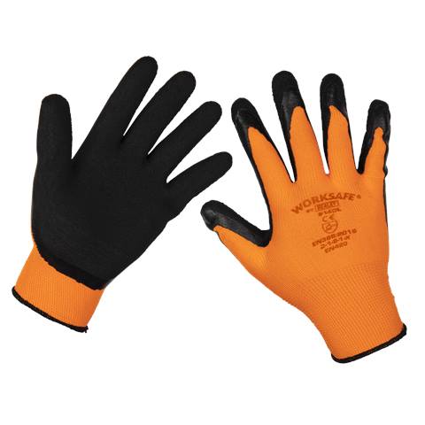 Worksafe® Foam Latex Grippa Gloves, Large - Pack of 6 Pairs