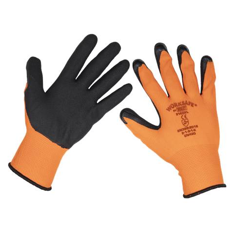Worksafe® Foam Latex Grippa Gloves, X-Large - Pack of 6 Pairs