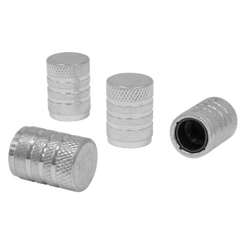 Aluminium Valve Cap 4pc - Silver Anodised