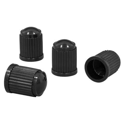 Plastic Valve Caps 4pc - Black