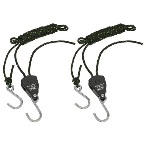 Ratchet Parts Hanger/Tie Down with S-Shaped Hooks 2m - Pack of 2