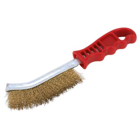 Wire Brush Brassed Steel with Plastic Handle