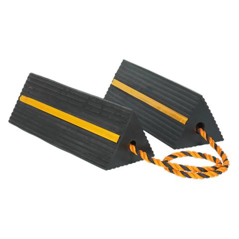Heavy-Duty Rubber Wheel Chocks - Pair