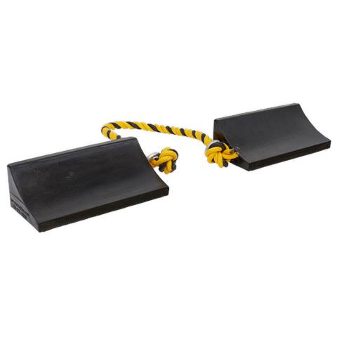 Heavy-Duty Rubber Wheel Chocks - Pair