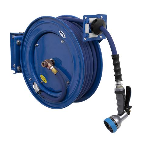 Heavy-Duty Retractable Water Hose Reel 15m 13mm ID Rubber Hose