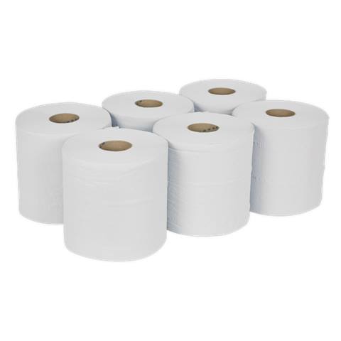 2-Ply Embossed White Paper Roll 150m - Pack of 6