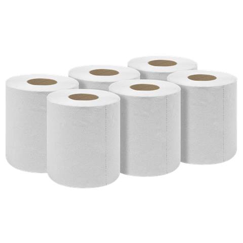 2-Ply Embossed White Paper Roll 60m - Pack of 6