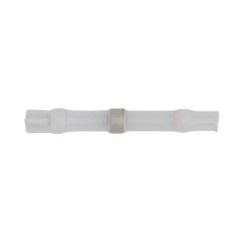 Heat Shrink Butt Connector Solder Terminal 24-22 AWG, White - Pack of 25