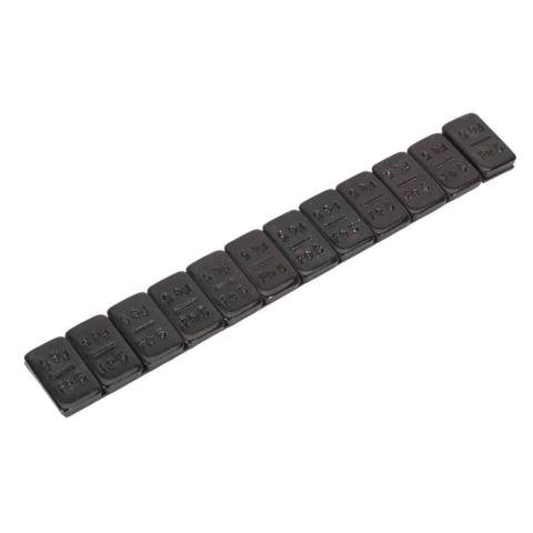 Black Steel Adhesive Wheel Weight 5g Strip of 12 - Pack of 50