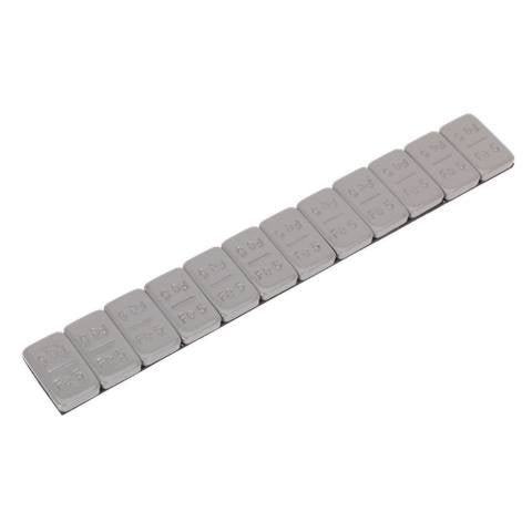 Plastic Coated Zinc Plated Steel Adhesive Wheel Weight 5g Strip of 12 - Pack of 100