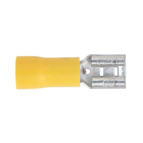 Push-On Female Terminal 6.3mm, Yellow - Pack of 100