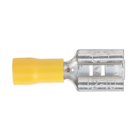 Push-On Female Terminal 9.5mm, Yellow - Pack of 100