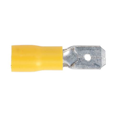 Push-On Male Terminal 6.3mm, Yellow - Pack of 100
