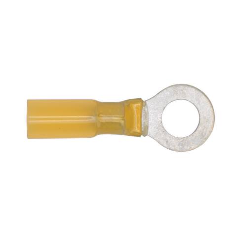 Heat Shrink Ring Terminal 8.4mm, Yellow - Pack of 25