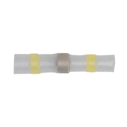 Heat Shrink Butt Connector Solder Terminal 12-10 AWG, Yellow - Pack of 25