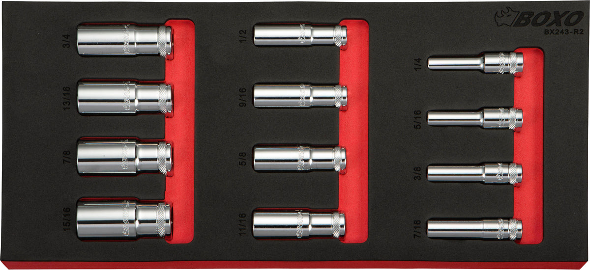 3/8" 12Pc Deep 12pt Imperial Socket Set – BX243-R2