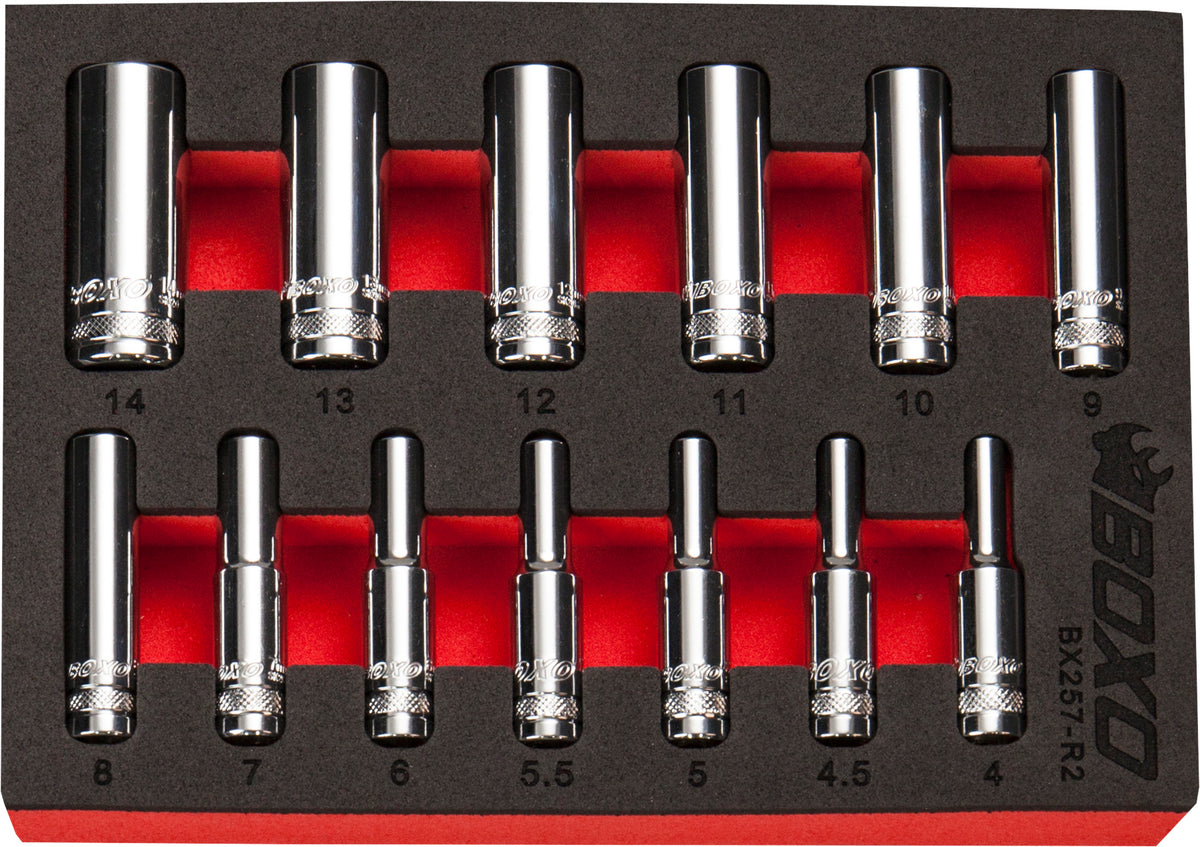 6 PT 1/4" Deep Socket Set In EVA Foam – BX257-R2