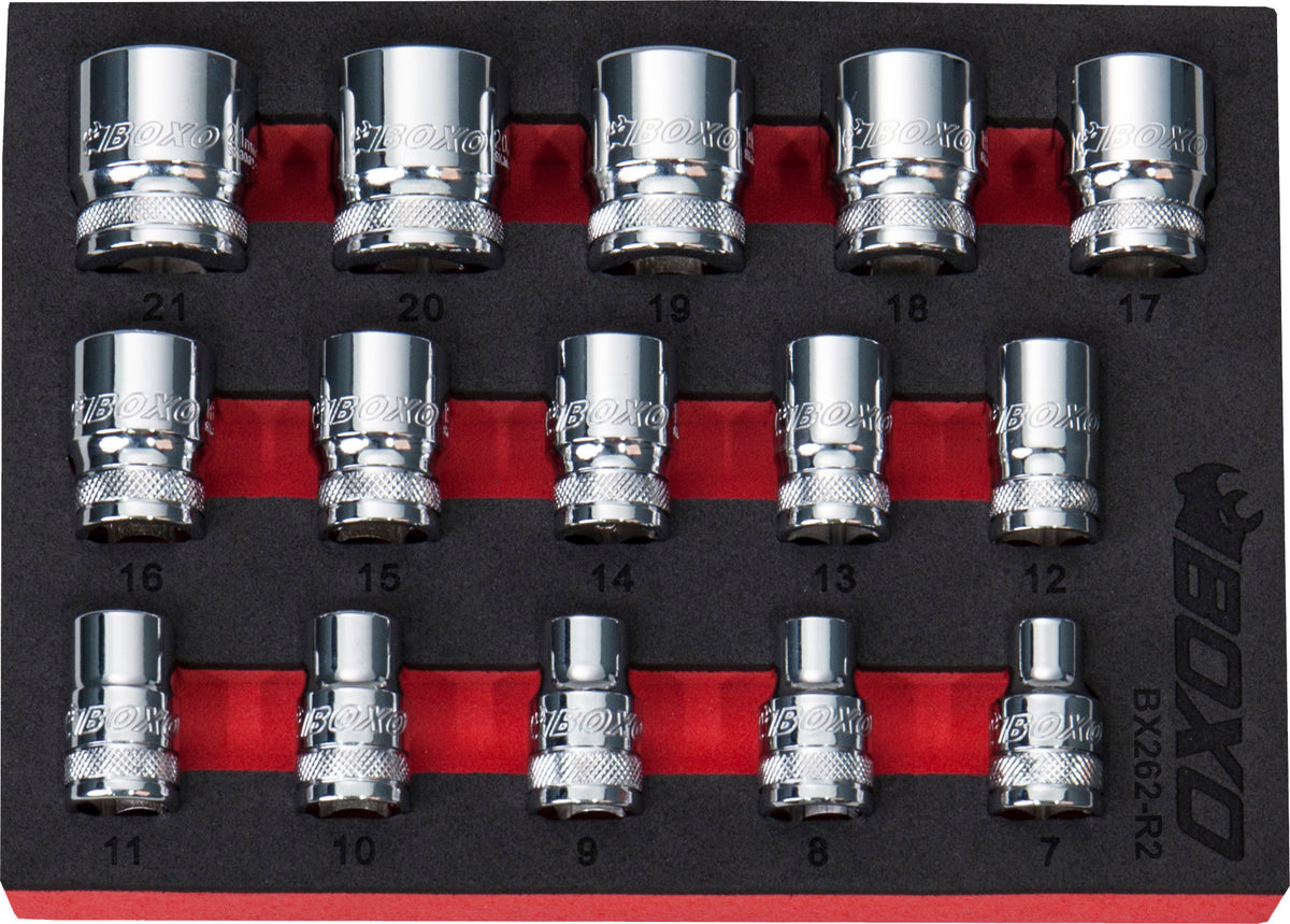 12 PT 3/8" Shallow Socket Set In EVA Foam – BX262-R2