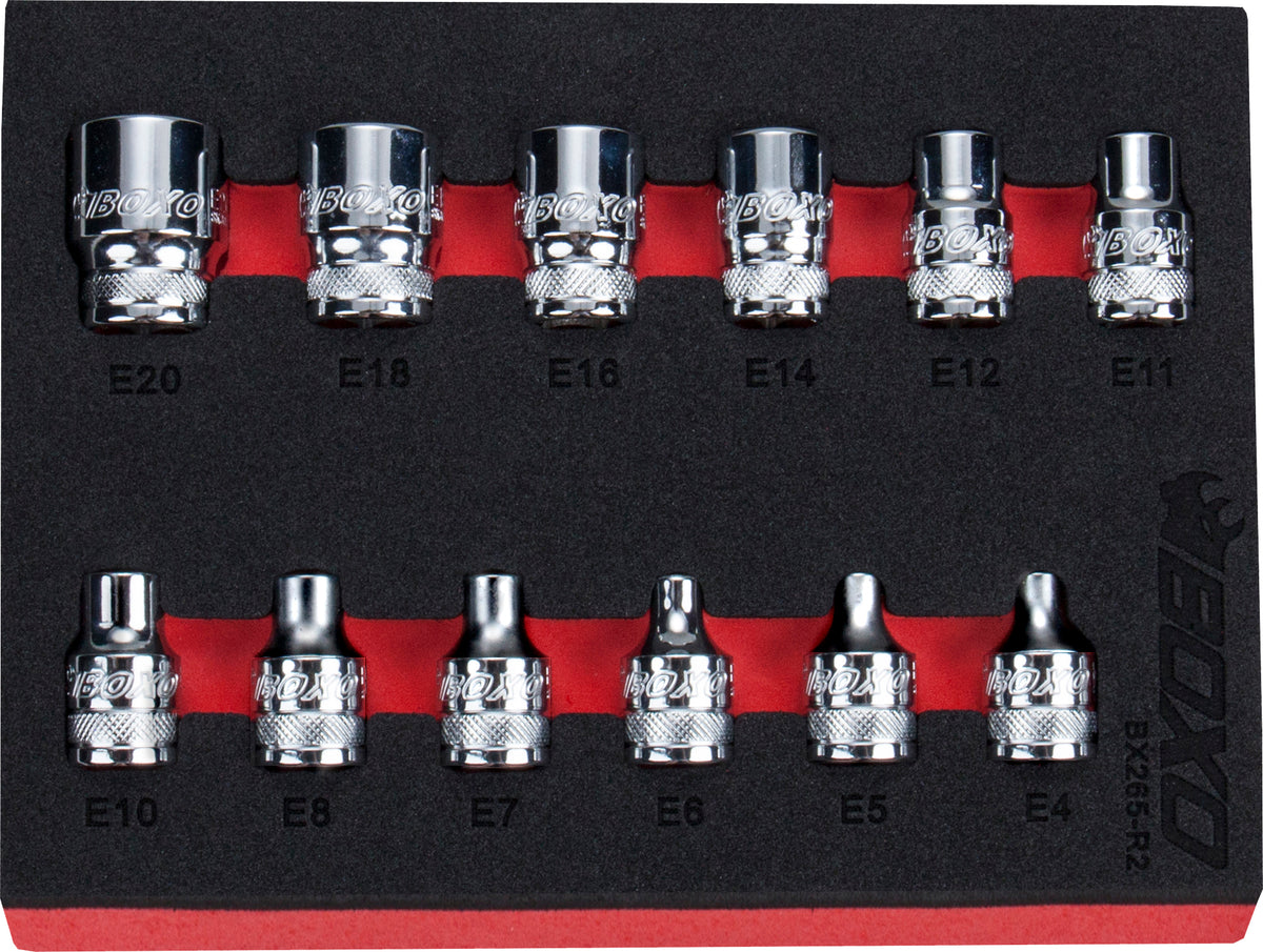 3/8" E-Torx Socket Set In EVA Foam – BX265-R2
