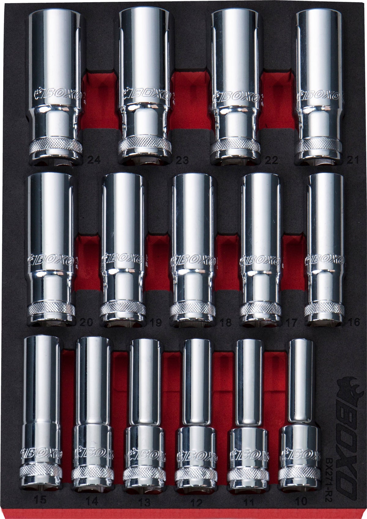 12 PT 1/2" Deep Socket Set In EVA Foam – BX271-R2
