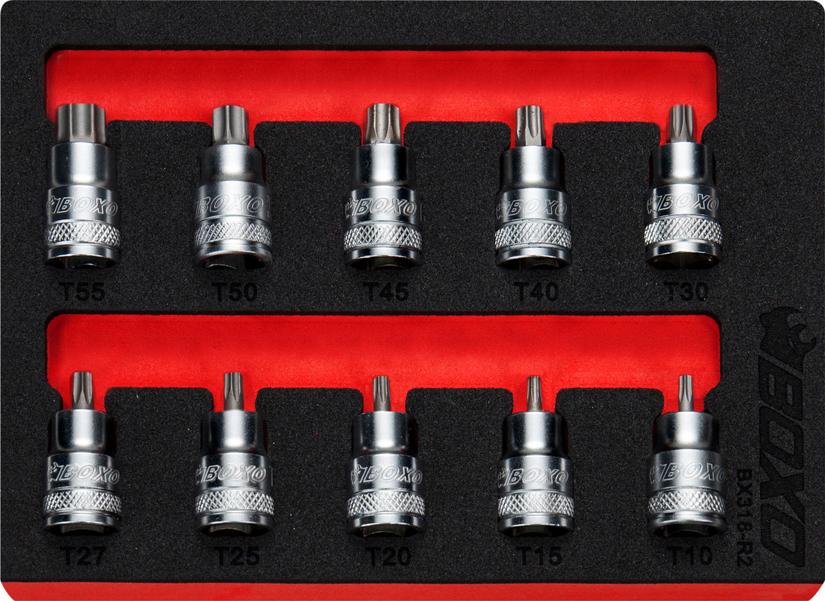 3/8" Torx Super Stubby Bit Socket Set In EVA Foam – BX318-R2