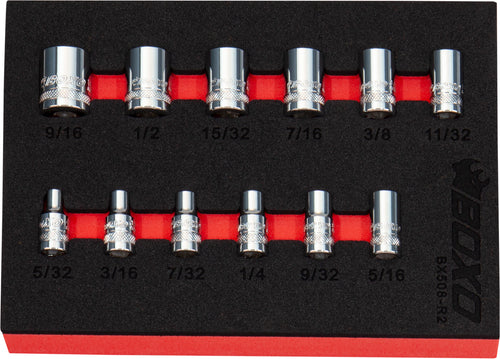 1/4" 12Pc Shallow 12pt Imperial Socket Set – BX508-R2