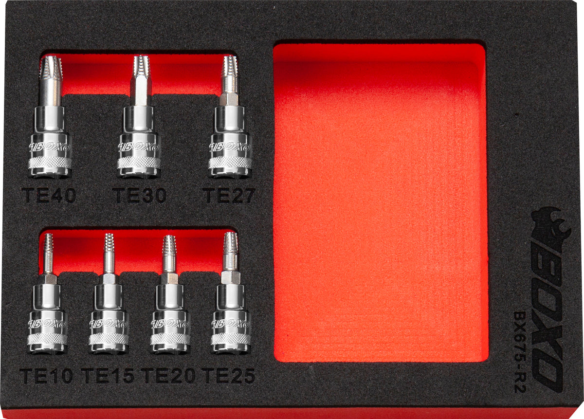 Boxo 1/4" Torx Extractor Bit Socket Set In EVA Foam – BX675-R2
