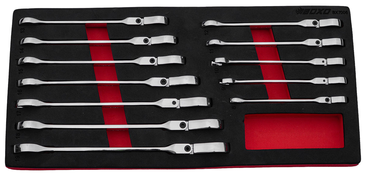 Boxo 12 Pc Flex Head Ratcheting Spanner Set – BX7006