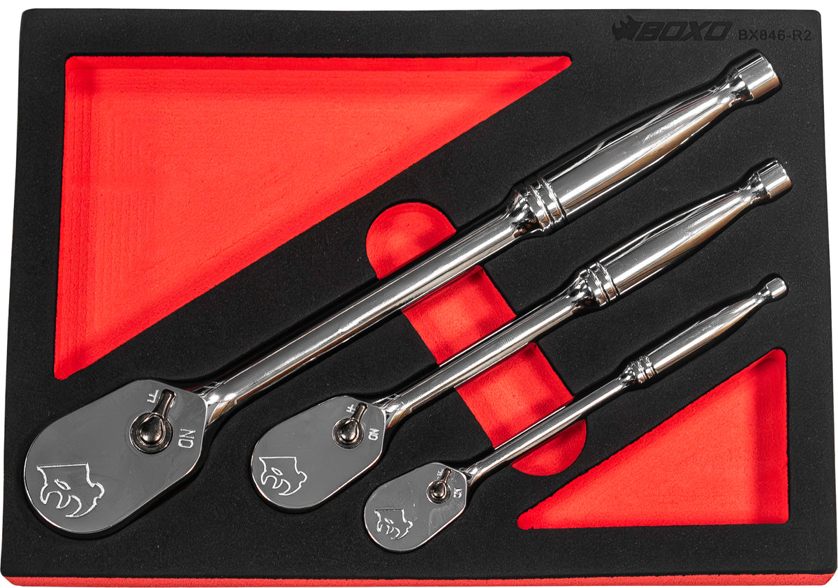 3 Pc 90 Tooth Ratchets in Foam – BX846-R2