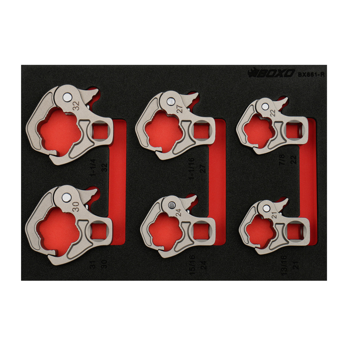 6 Pc 1/2 Dr Ratcheting Flare Nut Set 21,22,24,27,30,32mm – BX861-R