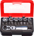 18 Pc 1/4" Socket Set with 1/4" Flex Dual Function Ratchet – P502
