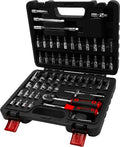 Socket Tool Set; 57-Piece Deep & Shallow, Chrome, 1/4'' 12-Point