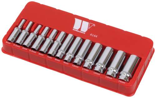 Socket Set; Deep, 13-Piece, 1/4''dr 6-Point