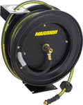 Warrior™ Premium Retractable Rubber Air Hose Reel; 3/8'' x 15m (High Visibility)