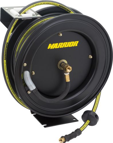 Warrior™ Premium Retractable Rubber Air Hose Reel; 3/8'' x 15m (High Visibility)