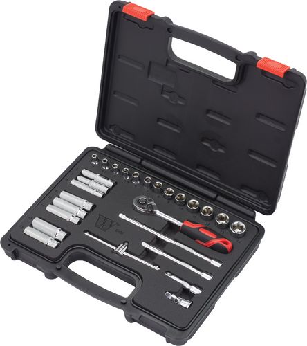 Socket Tool Set; 27-Piece Depp & Shallow, Chrome 6-point 1/4'' (FP Series)