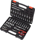 Socket Tool Set; 57-Piece Deep & Shallow, Chrome, 1/4'' Gearlock Profile