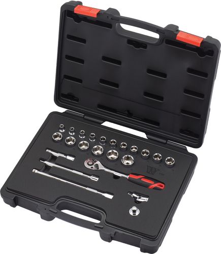 Socket Tool Set; 23-Piece Shallow, Chrome 6-point 3/8'' (FP Series)