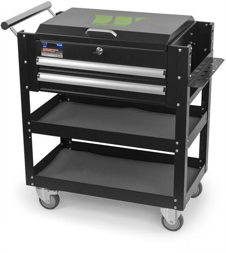 XL Tool Cart 3-Drawers With Lockable Lid (Black)